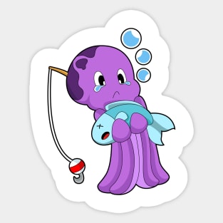 Octopus Fishing Fish Fishing rod Sticker